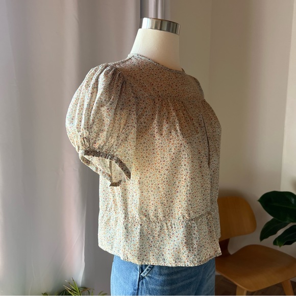 DOEN Pirouette Top/ blouse  in Mustard California Wildflower Floral - Picture 4 of 6